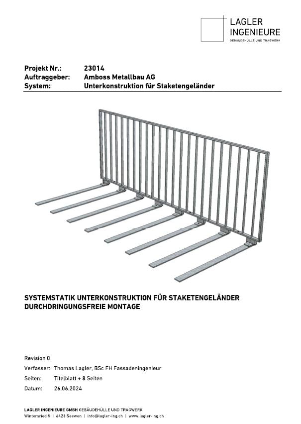 Statiknachweis durchdringungsfreie Befestigung