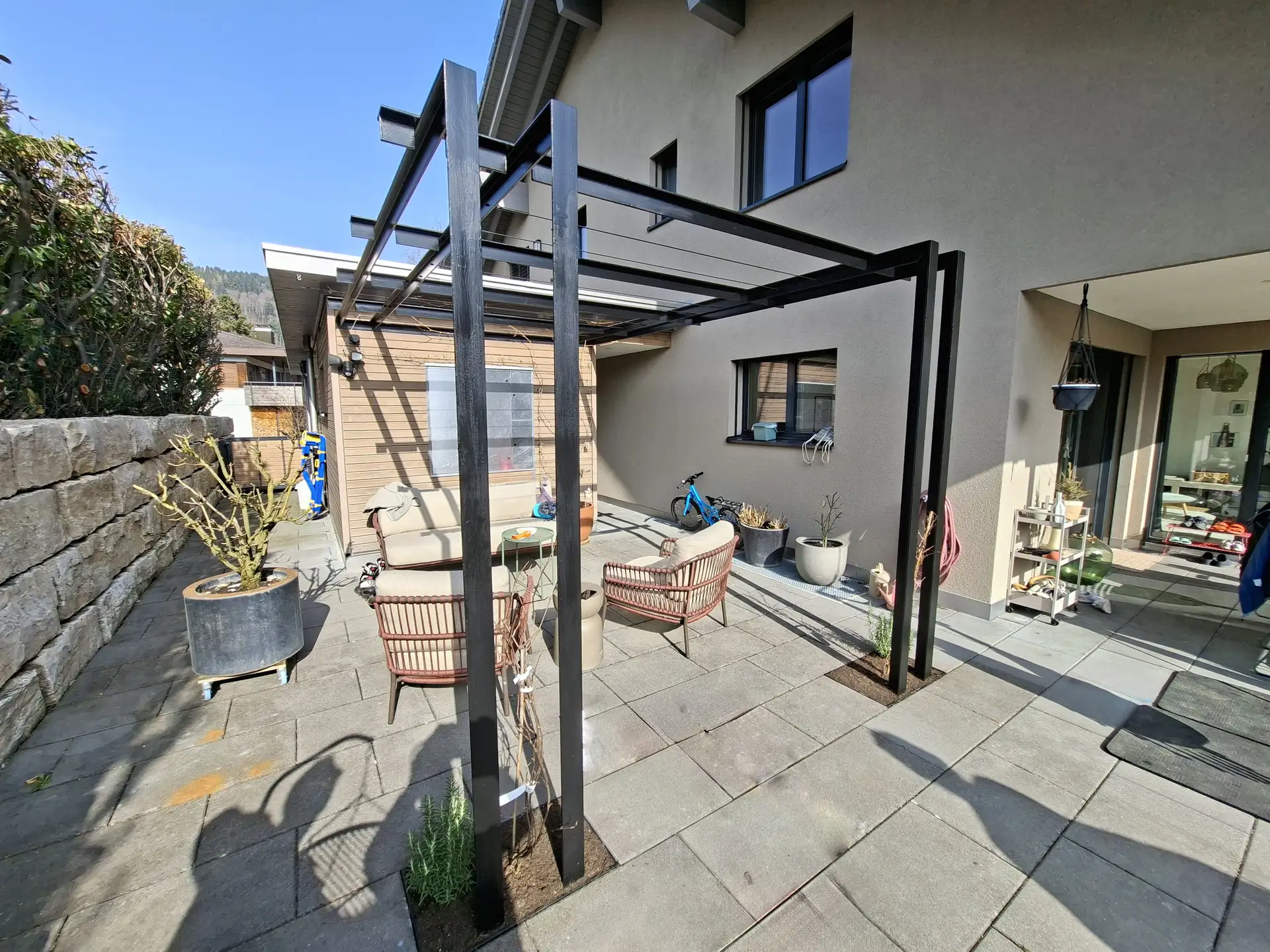 Pergola selber bauen aus Stahl